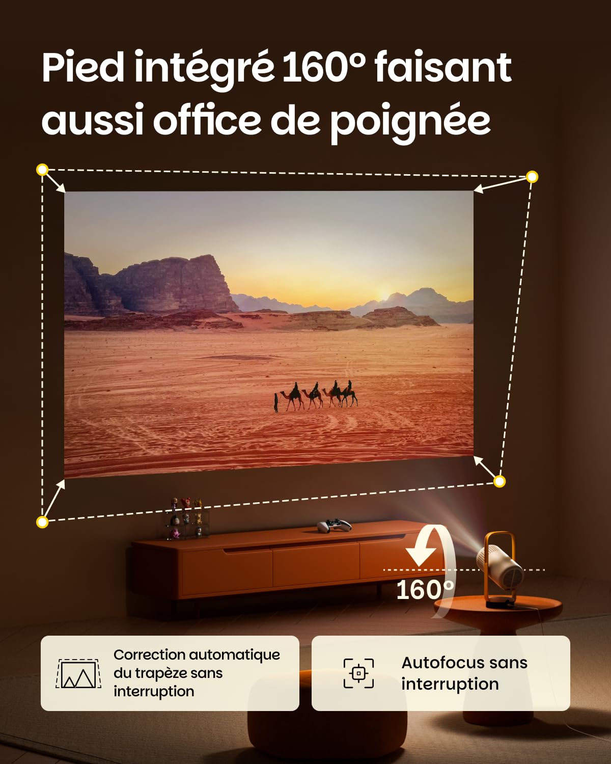 XGIMI Vibe One Match Night Collection - UE - Vibe One Projecteur Portable + Écran de Projection avec Support