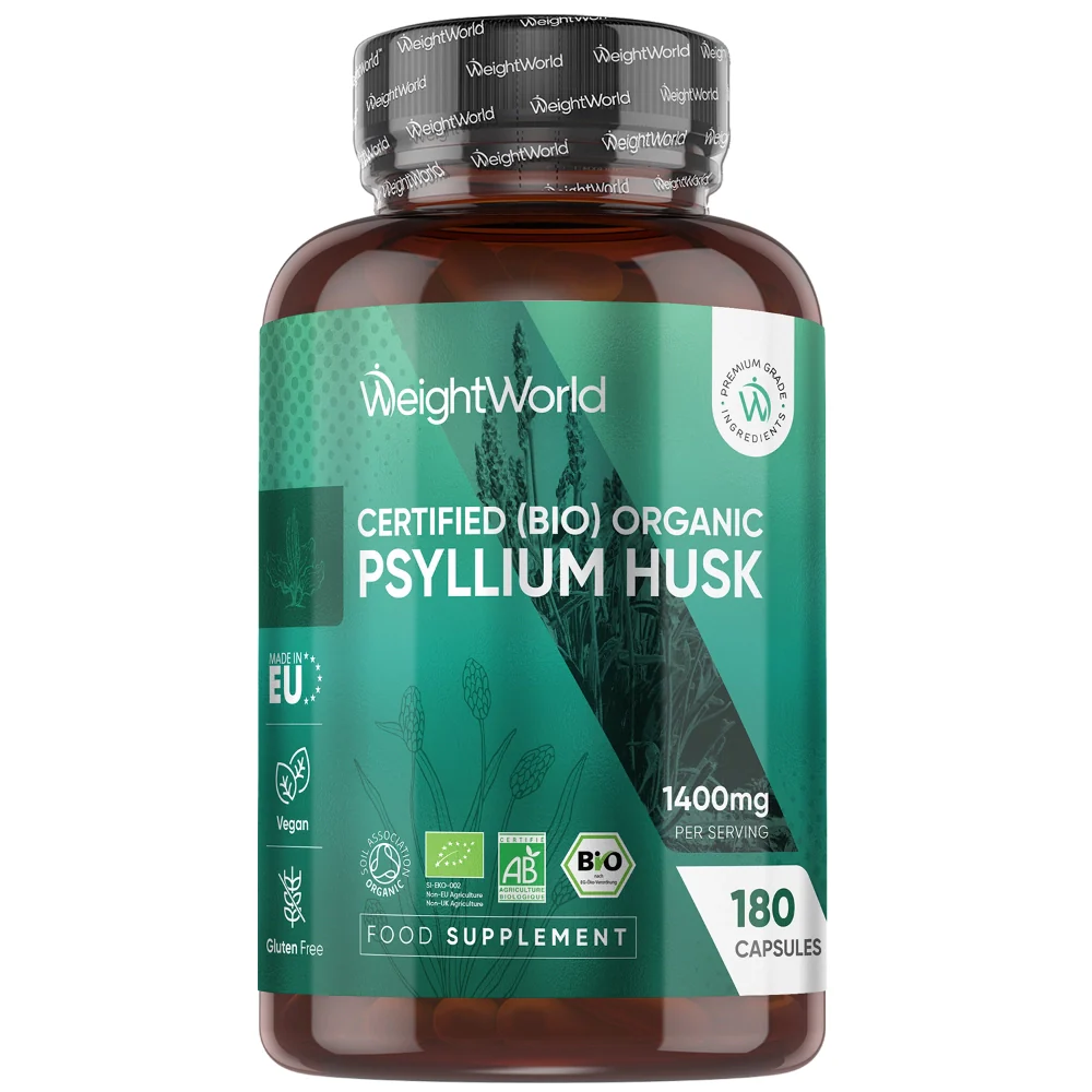 WeightWorld Poudre de coque de psyllium biologique 1400 mg - 180 gélules