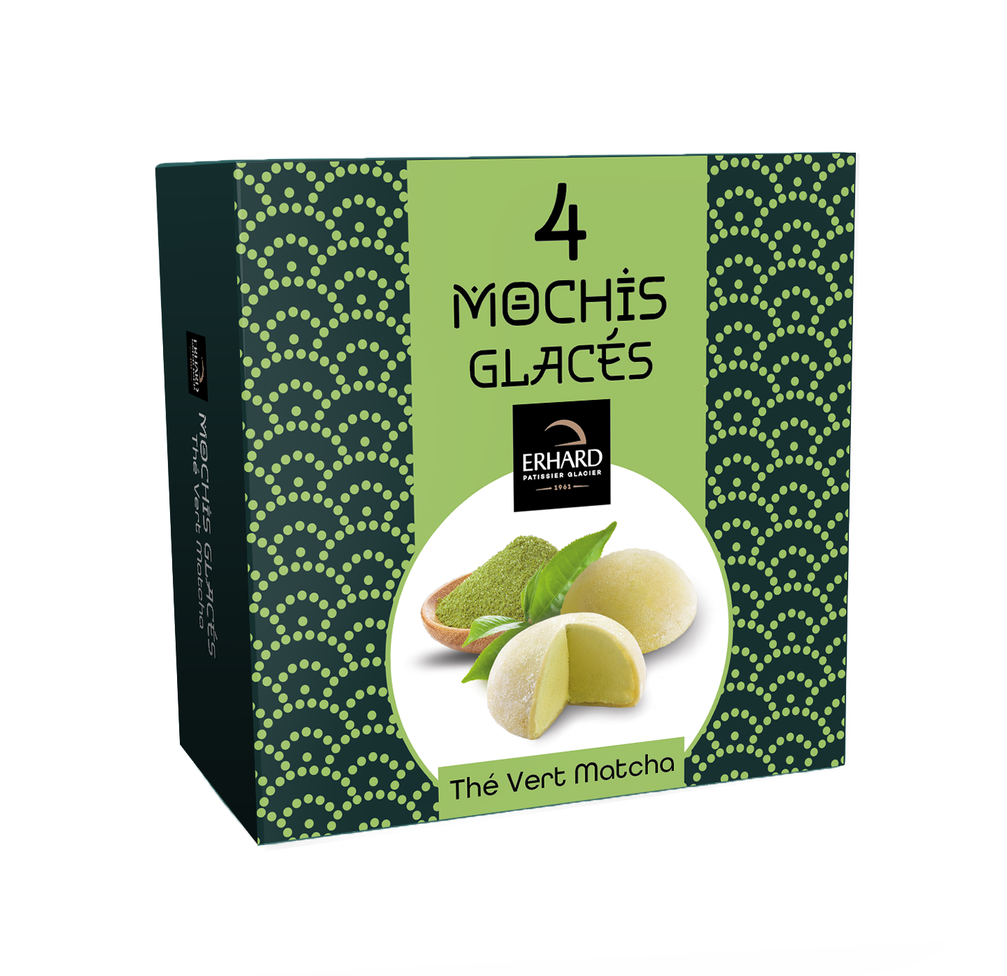 ERHARD 4 mochis glacés saveur matcha - 140 g