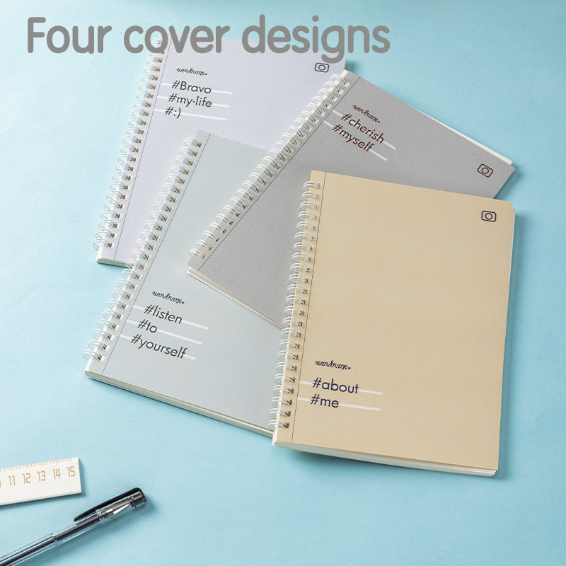 Deli Carnet à spirale, A5 (148 x 210 mm), 60 feuilles/120 pages, 70 g/m² - Parfait pour les étudiants, le bureau et le journaling, Série tons clairs, Lot de 4
