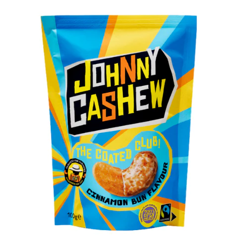 JOHNNY CASHEW Noix de cajou saveur roulé à la cannelle - 100 g