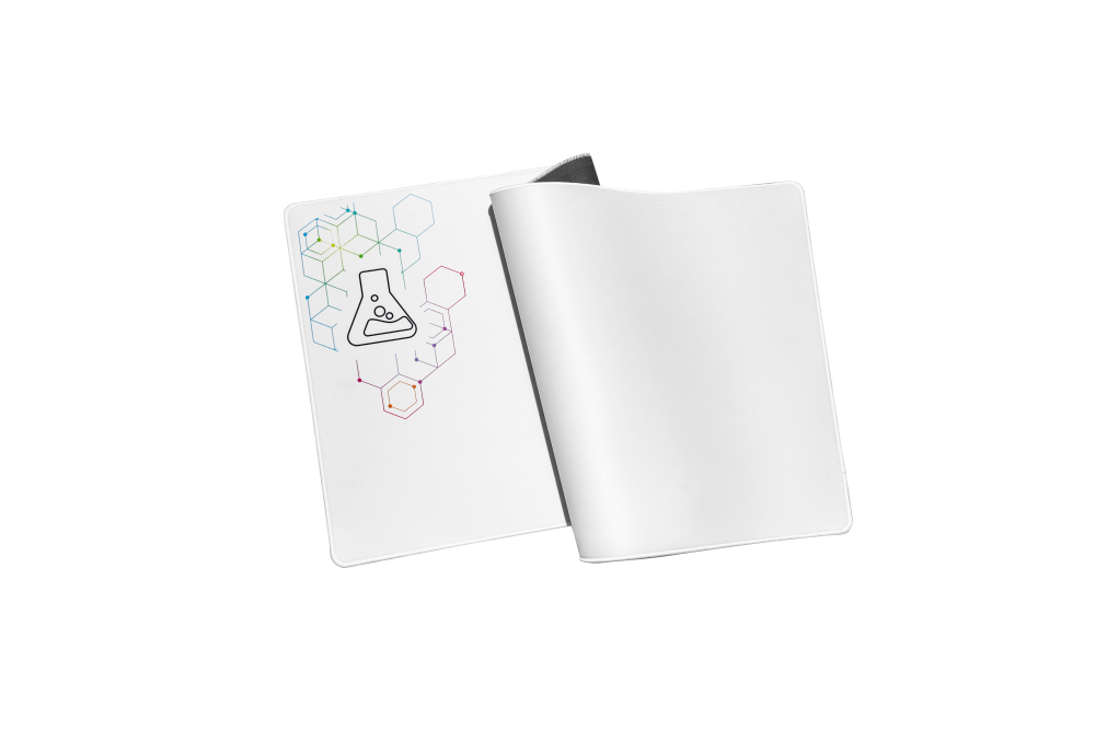 THE G-LAB Pad Selenium Tapis de Souris Gaming XXL (900 x 400 mm) Surface de Contrôle, Base Antidérapante, Bords Cousus - Blanc