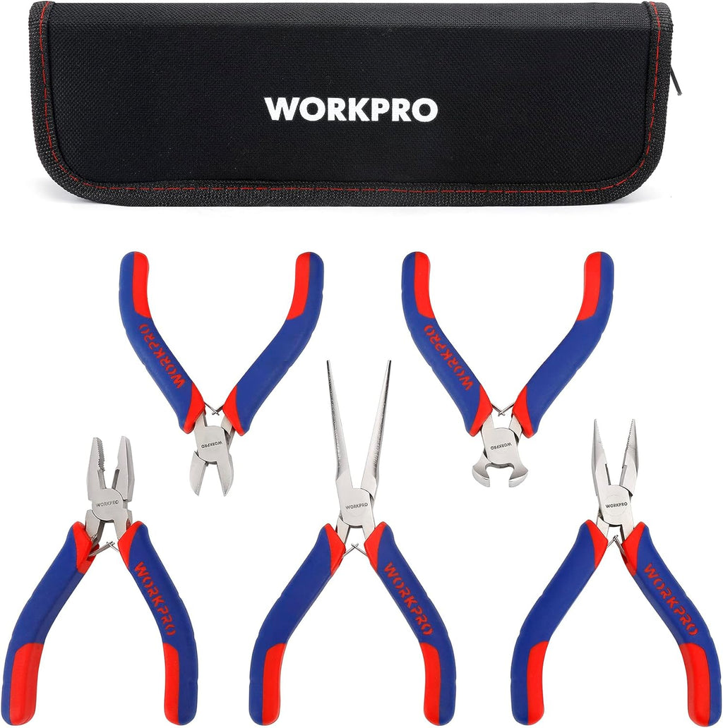 WORKPRO W001305 Lot de pinces de précision - 5 pièces