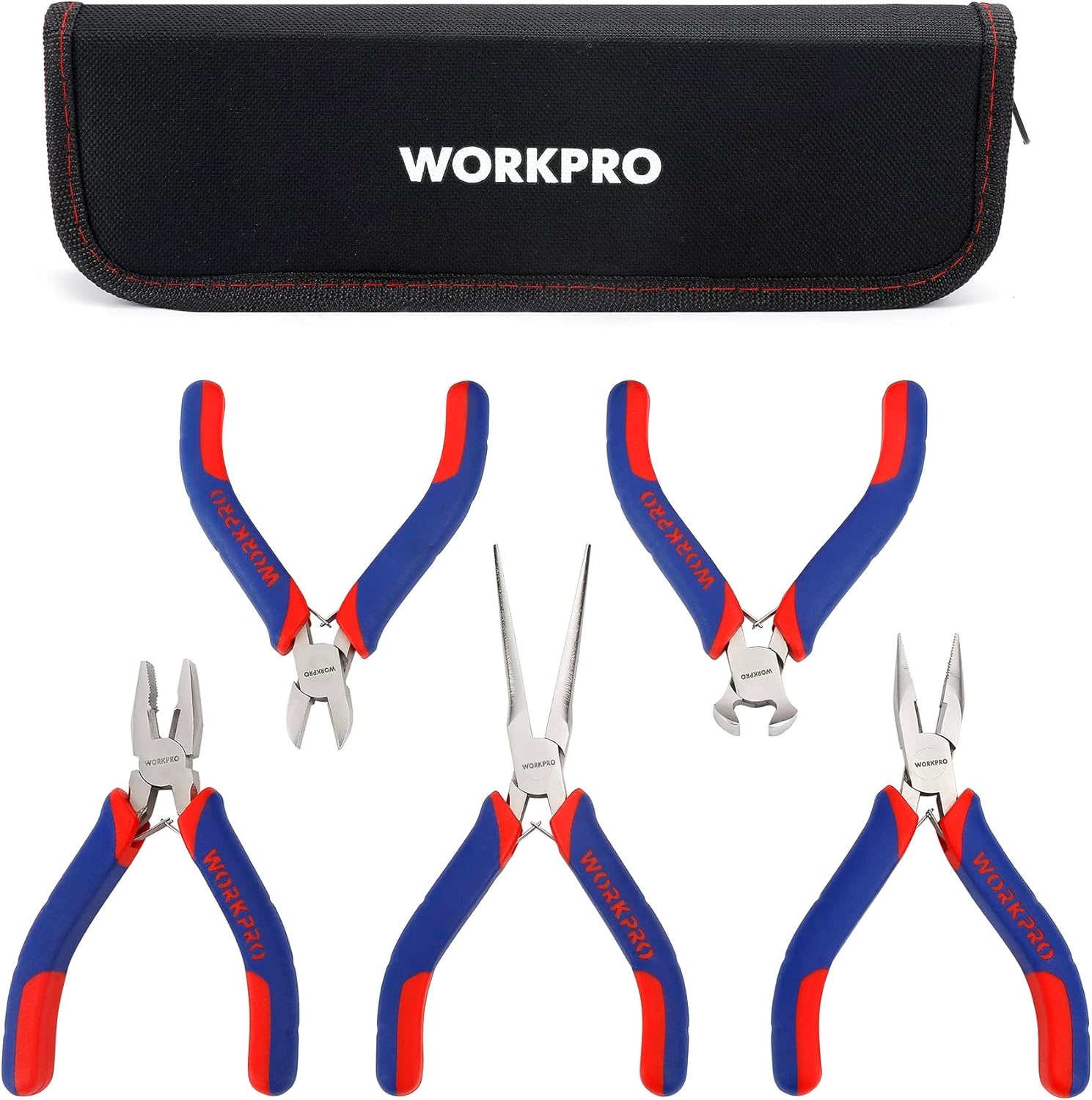 WORKPRO W001305 Lot de pinces de précision - 5 pièces