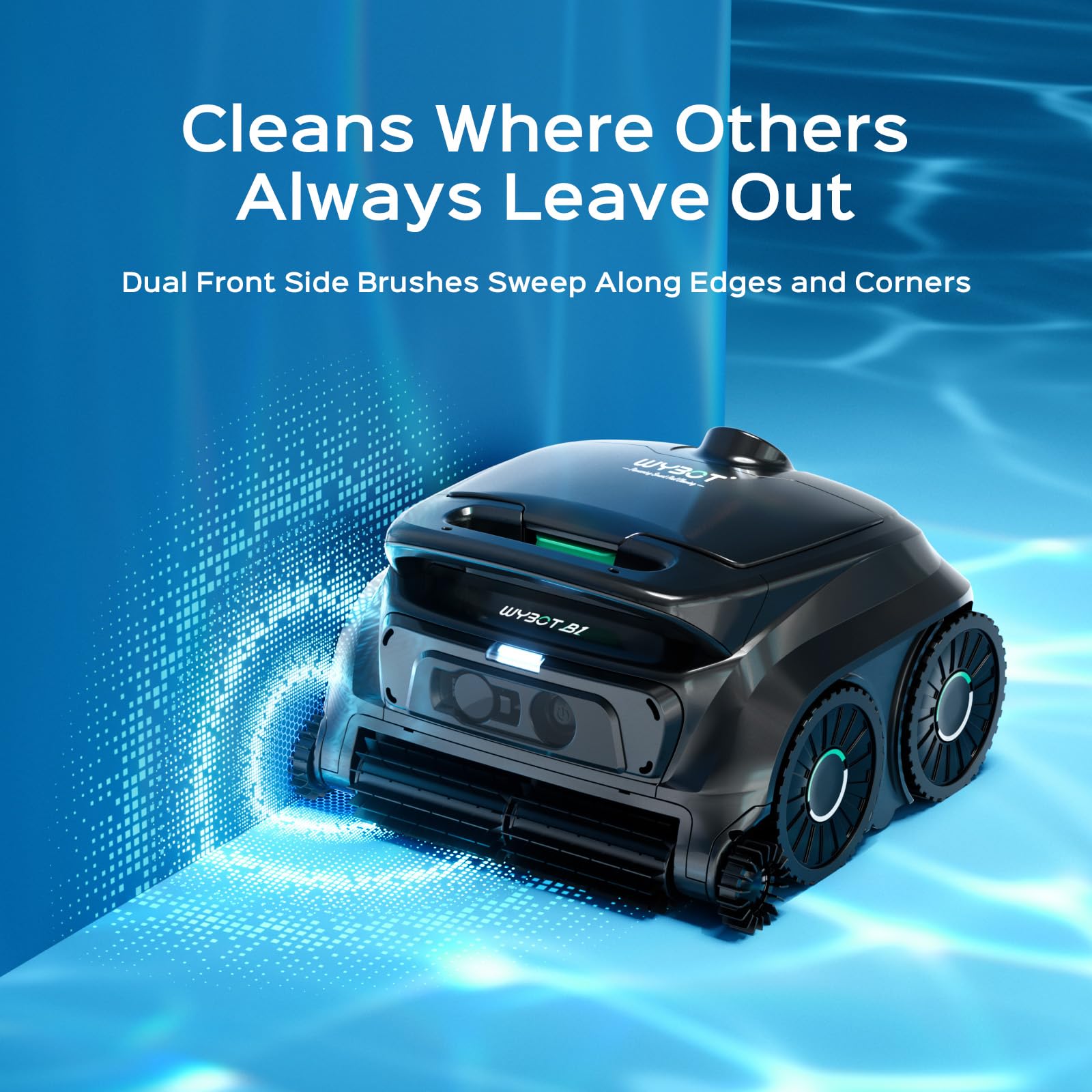 WYBOT B1 robot nettoyeur de piscine, mise à jour OTA, nettoyage du fond et des parois, aspirateur de piscine sans fil 120 min d'autonomie pour piscines enterrées et hors sol