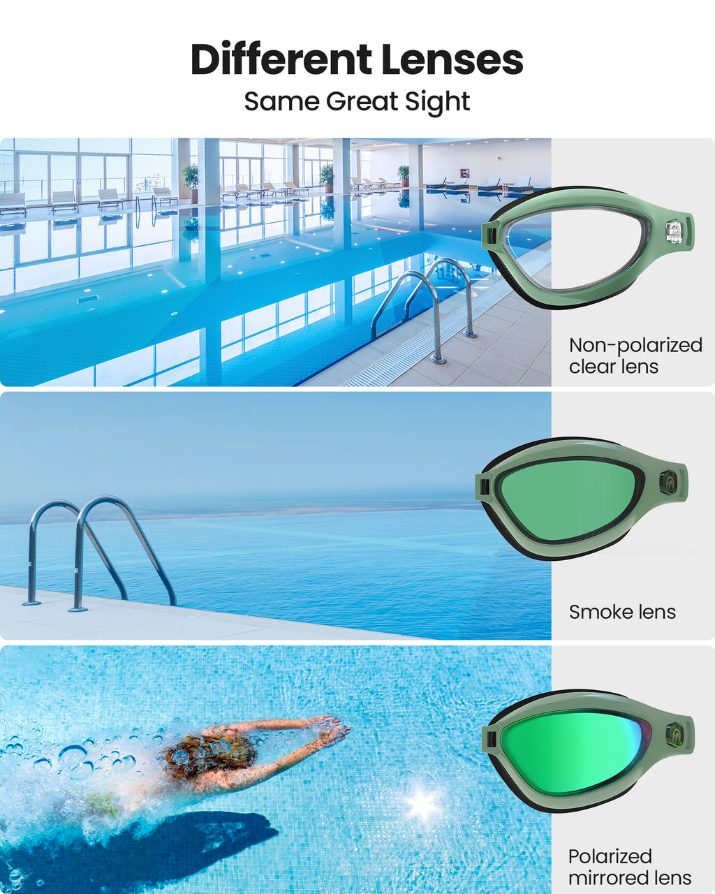 OutdoorMaster Goby Lunettes de natation adulte - Vert