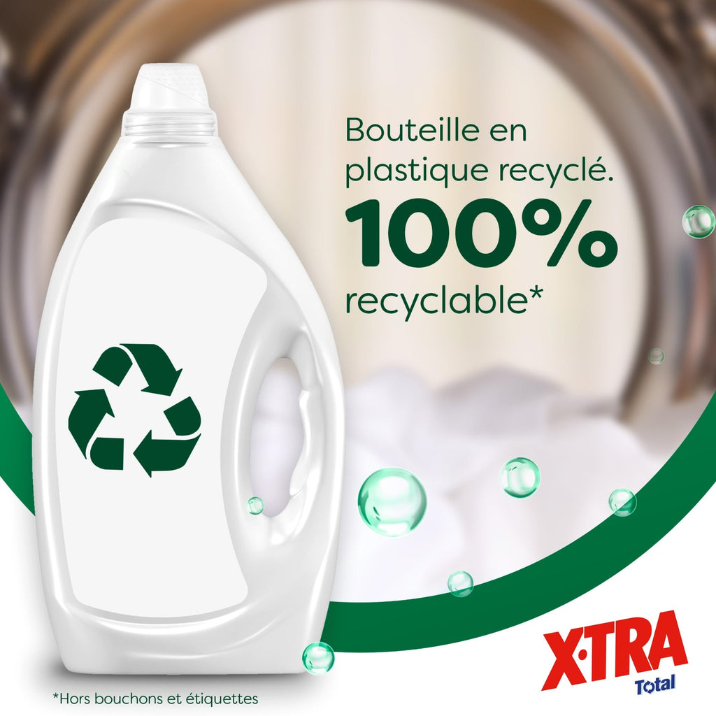 X-TRA Total 4+1 Lessive Liquide Savon de Marseille & Aloe Vera, 85 Lavages, 3,825 L