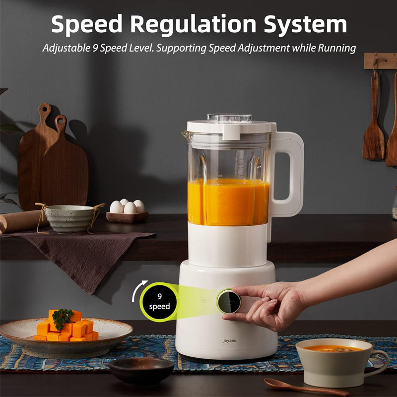 joyami Blender de comptoir intelligent, Bol en verre de 1,6 L, Contrôle par application multifonction, Connectivité Wi-Fi, Chaud et froid, Autonettoyant