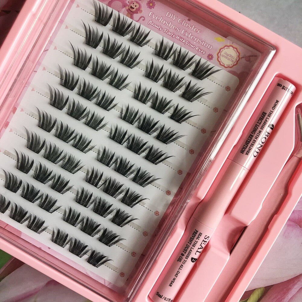 MeoMagic F64 Kit d'extensions de cils avec pince et colle - 120 pièces