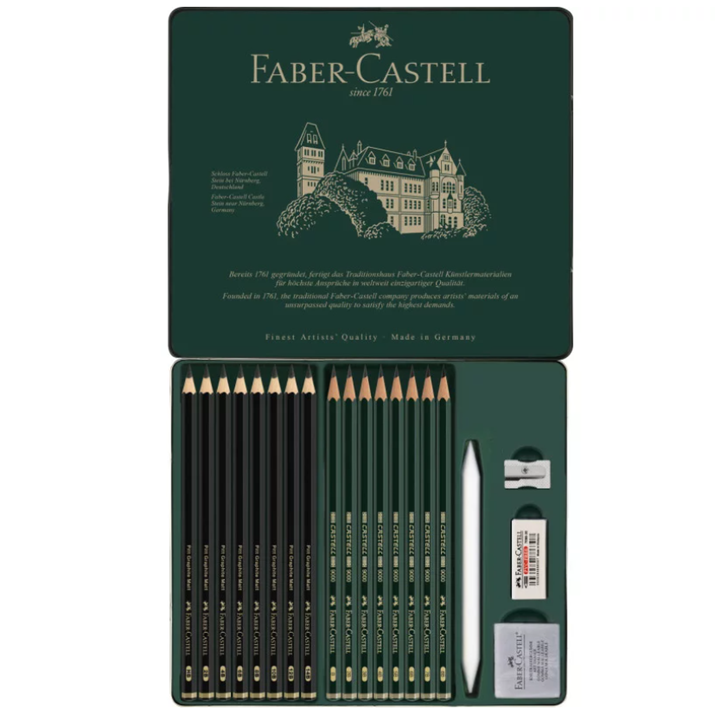 Faber-Castell Boîte de 20 crayons Castell 9000 & Pitt Graphite Matt