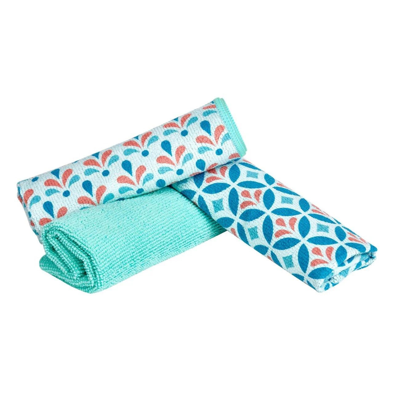 Spontex Mosaik Chiffons de Nettoyage en Microfibre, Lavables Jusqu'à 500 Fois, 30 x 40 cm, 3 Pièces