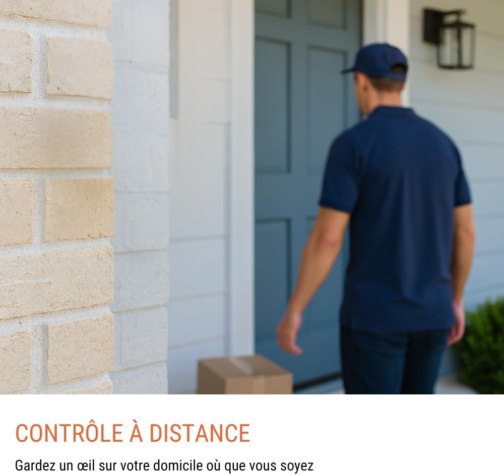 Konyks DRINGG, Sonnette connectée WiFi + RF (Bouton IP65 + Carillon intérieur), Notifications sur Smartphone, Longue portée, IP65, Blanc