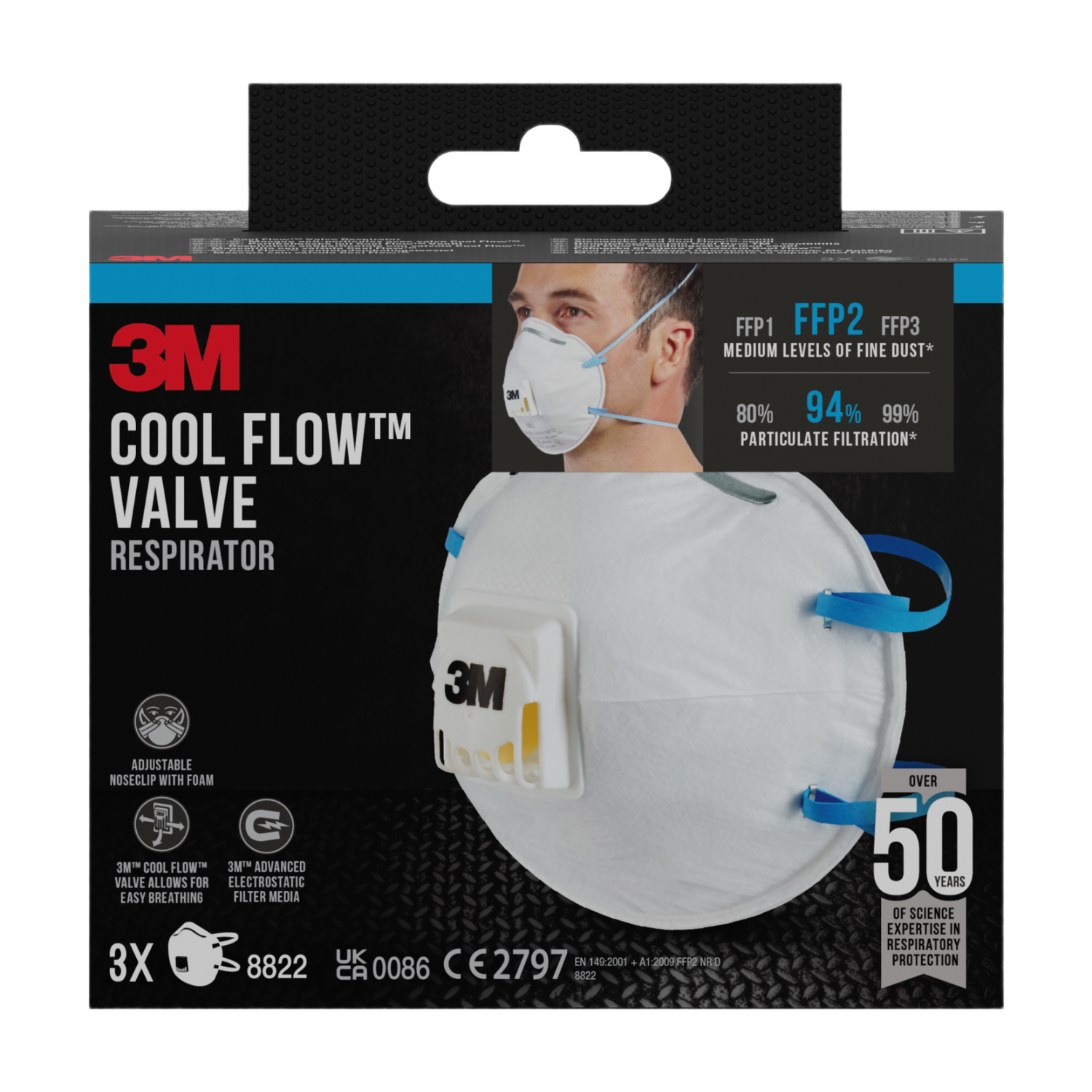 3M™Demi masque 4251+ - Anti-Gaz et Vapeurs Organiques A1 - Anti-Poussières P2 A1-P2