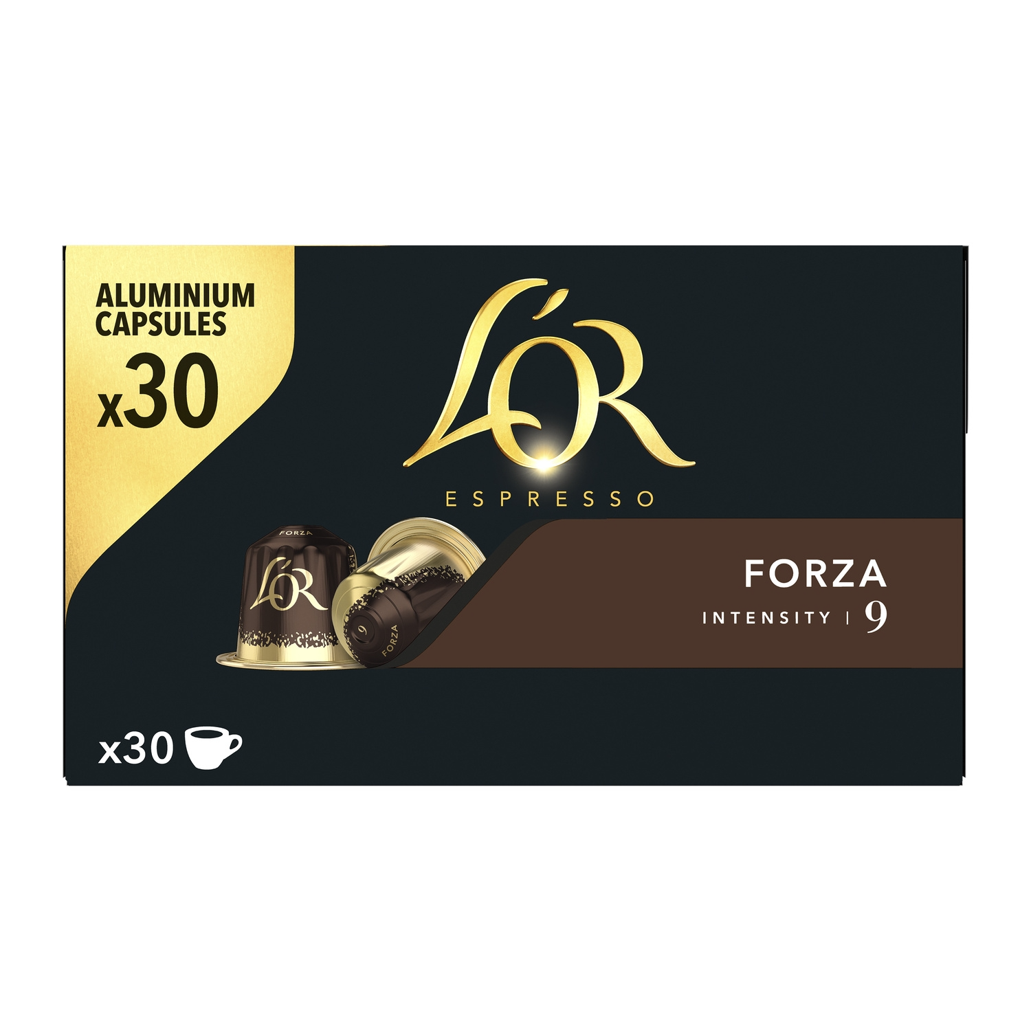 L'OR Café Capsules Forza Intensité 9 Compatibles Nespresso® la boite de 30