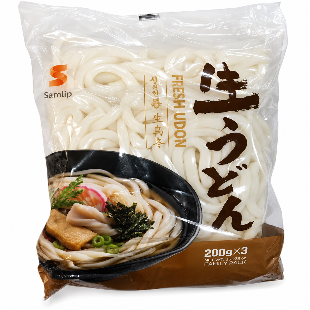 Samlip Lot de 3 paquets de nouilles udon précuites - 3 x 200 g