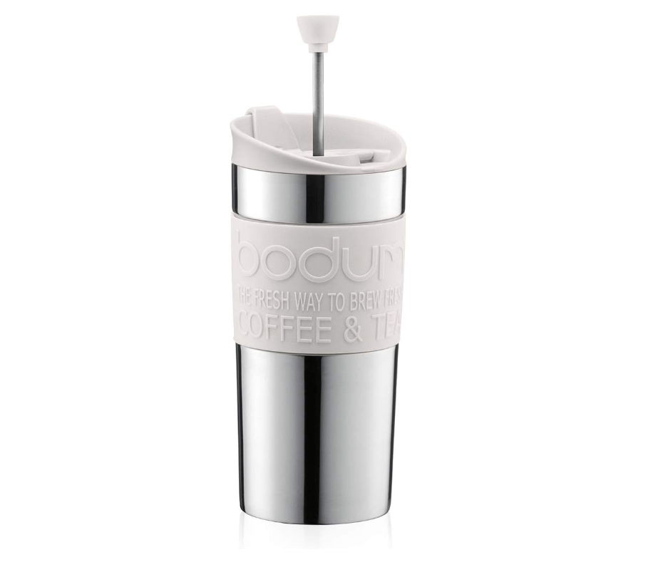 Bodum Cafetière à isolation sous vide en acier inoxydable blanc crème - 0,35 L