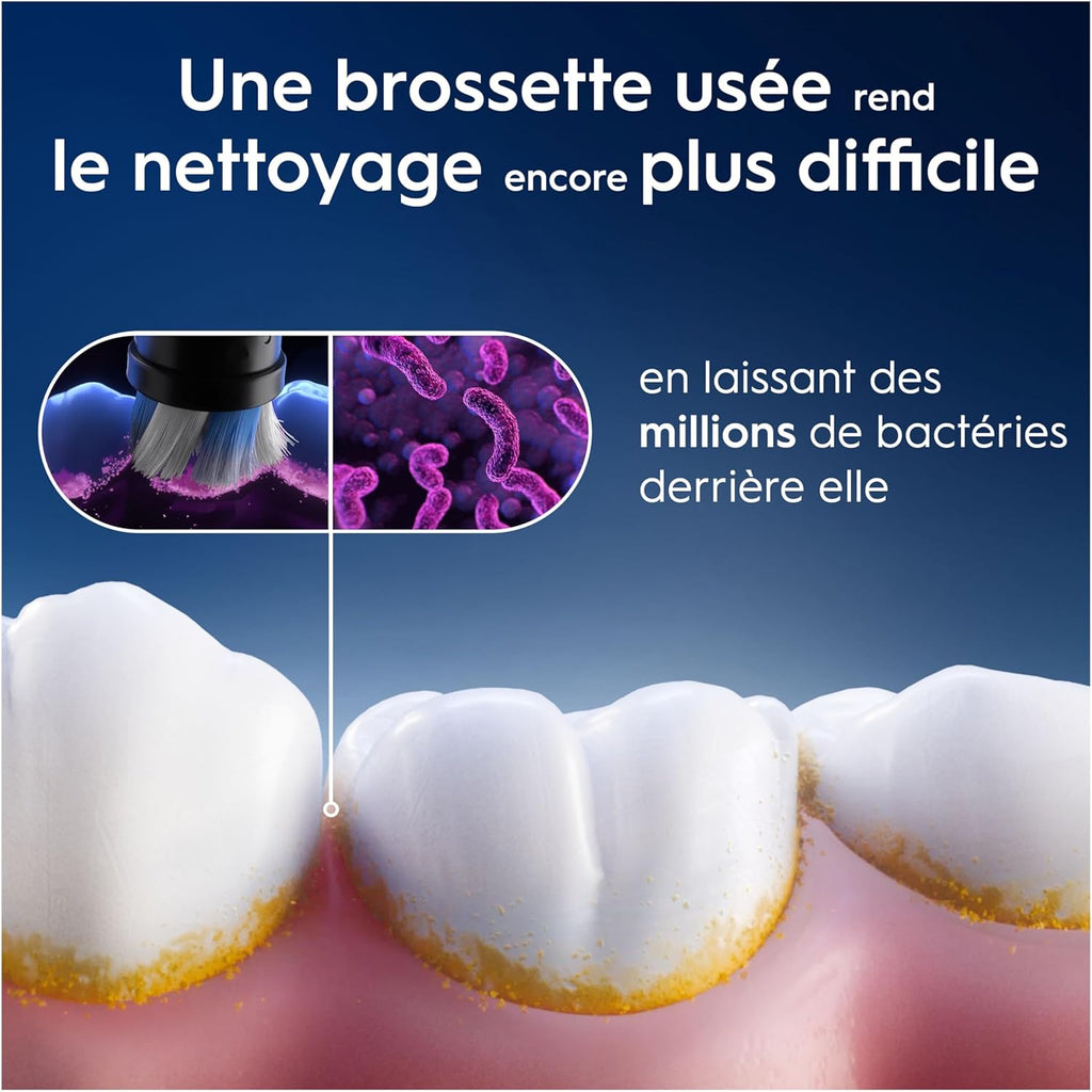 Oral-B iO - RB SW-6 Gentle Care – Brossettes de Rechange pour Brosse à Dents Électrique Oral-B iO, Nettoyage Doux et Efficace des Dents et des Gencives - Lot de 6, blanc
