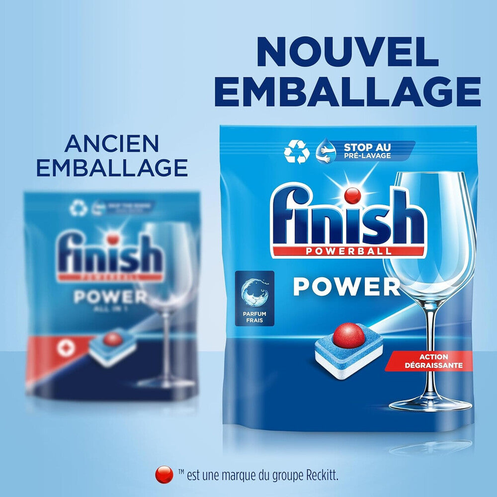 Finish Power All-in-1 Tablettes Lave-vaisselle, Sans Parfum, 2 x 100 Tablettes (= 200 Tablettes)
