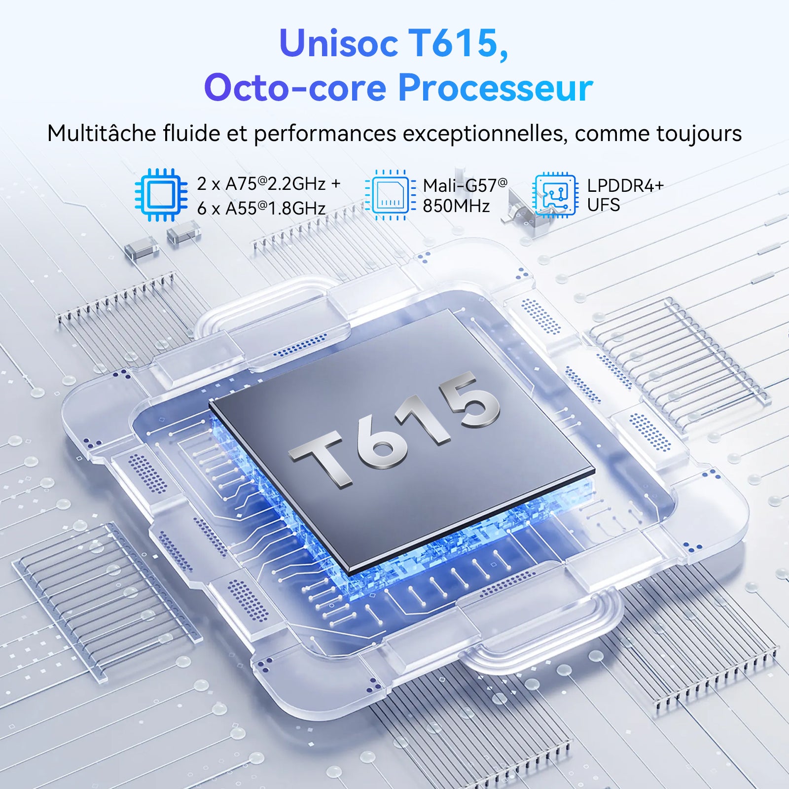 TABWEE W90 Tablette 11 pouces, Android 16, double carte SIM 4G + 5G, Wi-Fi, processeur octa-core avec IA, 24 Go (8 + 16) de RAM + 256 Go de ROM (carte TF jusqu'à 2 To), batterie de 8 000 mAh avec recharge rapide 18 W, appareils photo 8 Mpx + 16 Mpx,