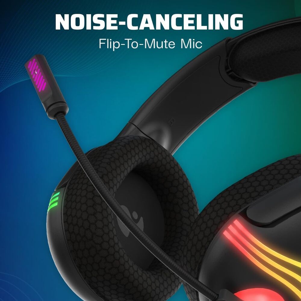 PDP Casque sans Fil Afterglow Wave Xbox one et Series X|S - RGB Personnalisable - Haut-Parleurs 50 mm - Bluetooth et Dongle Faible Latence - Micro Réducteur de Bruit - Licence Officielle - Noir
