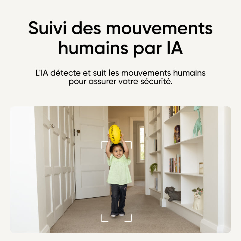 eufy Security Indoor Cam C220 Caméra de sécurité intérieure 2K filaire avec PTZ 360°, Wi-Fi, détection d'humains/mouvements, idéale comme babyphone