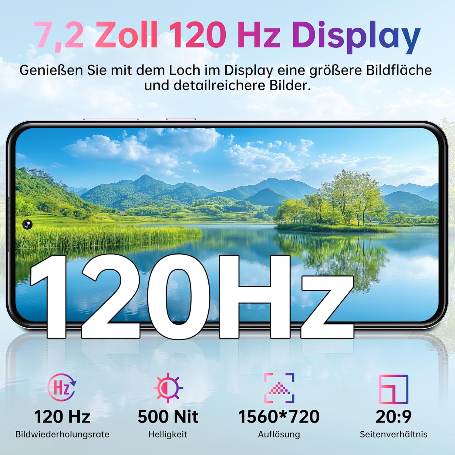 OUKITEL C69(4+128) Smartphone 7,2 pouces Batterie 6000 mAh 9,5 mm Corps ultra-fin Vert Double SIM