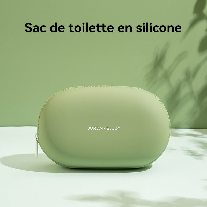 JORDAN&JUDY Trousse de lavage en silicone, sac de rangement imperméable, de grande capacité et portable, Vert