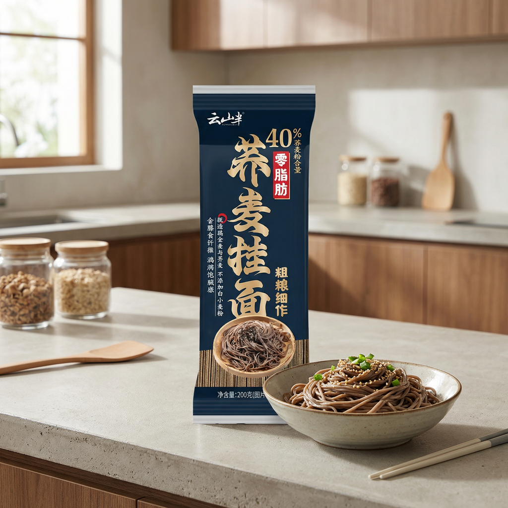 YunShanBan nouilles sèches de sarrasin 0% de matière grasse (farine de sarrasin 40%) 200g