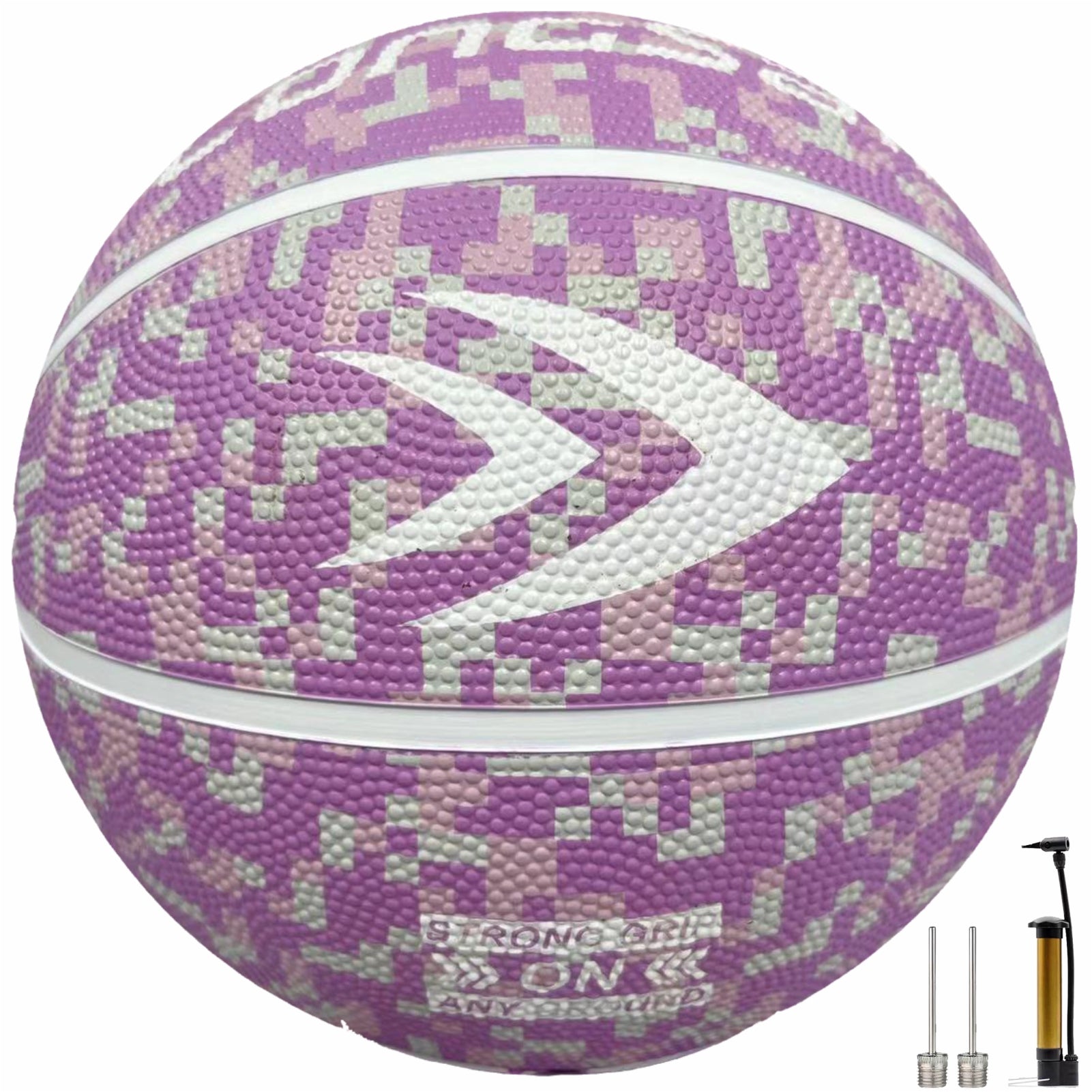 LONGSAIL Ballon de basket-ball en caoutchouc haute qualité 27,5 po Taille 5# Rose lavande
