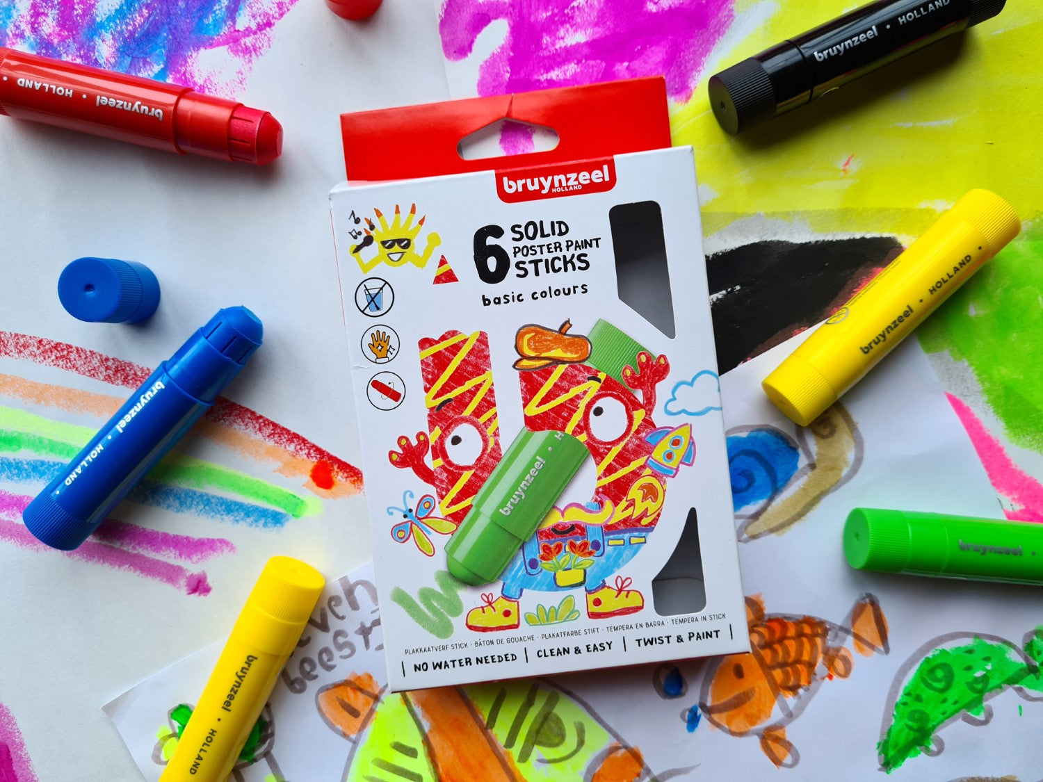 Bruynzeel Set de bâtons de gouache Basic | 6 couleurs