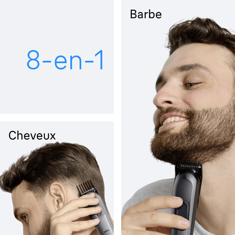 BRAUN MG Styler MGK3540 Tondeuse de finition polyvalente 5-en-1 avec lames auto-affûtantes