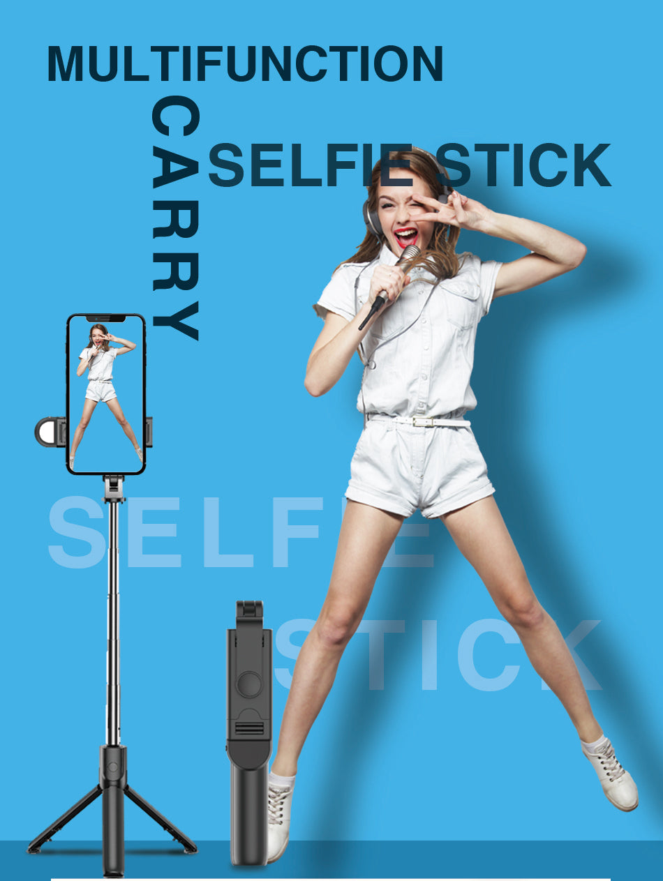 Perche à selfie Verbex S05s, support de téléphone Bluetooth, extensible jusqu'à 1 mètre, avec lumière d'appoint, universelle pour les selfies, prise de vue horizontale et verticale