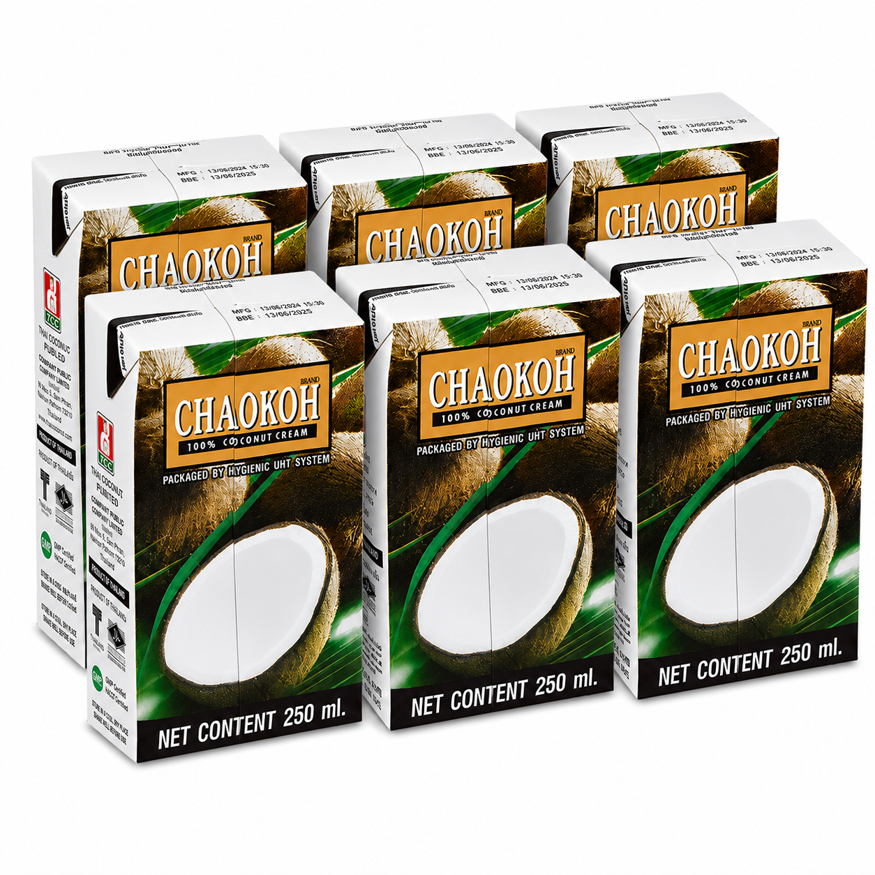 CHAOKOH Lait de coco 18 % 6 x 250 ml