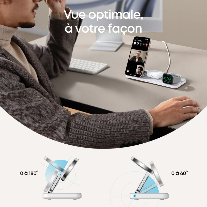 Anker MagGo-1, chargeur universel sans fil USB à charge rapide, blanc