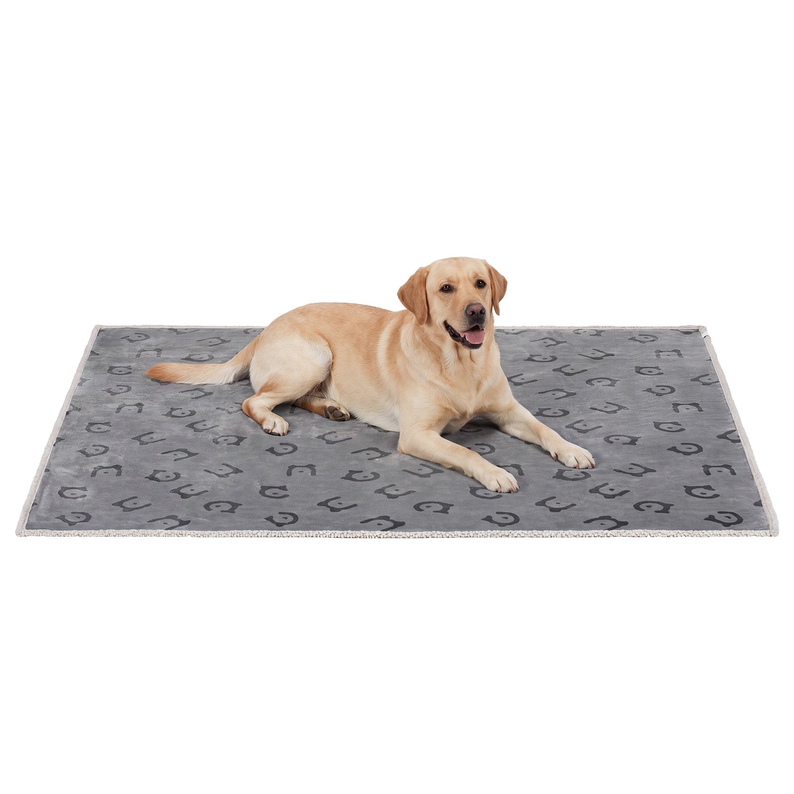 Ochama Couverture imperméable pour chien, 229 x 203 cm, couverture en polaire Sherpa pour animaux, lavable en machine, protège-canapé pour chien réversible, gris