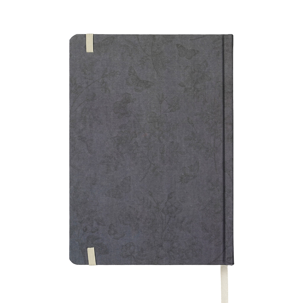 JUBILUU Carnet ligné A5 à couverture rigide en tissu floral 96 pages - Midnight Blossom