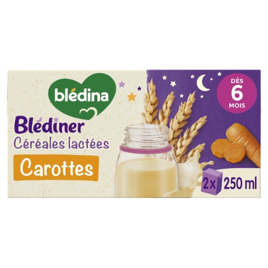BLEDINA Céréales carottes blédiner dés 6 mois 2x250ml