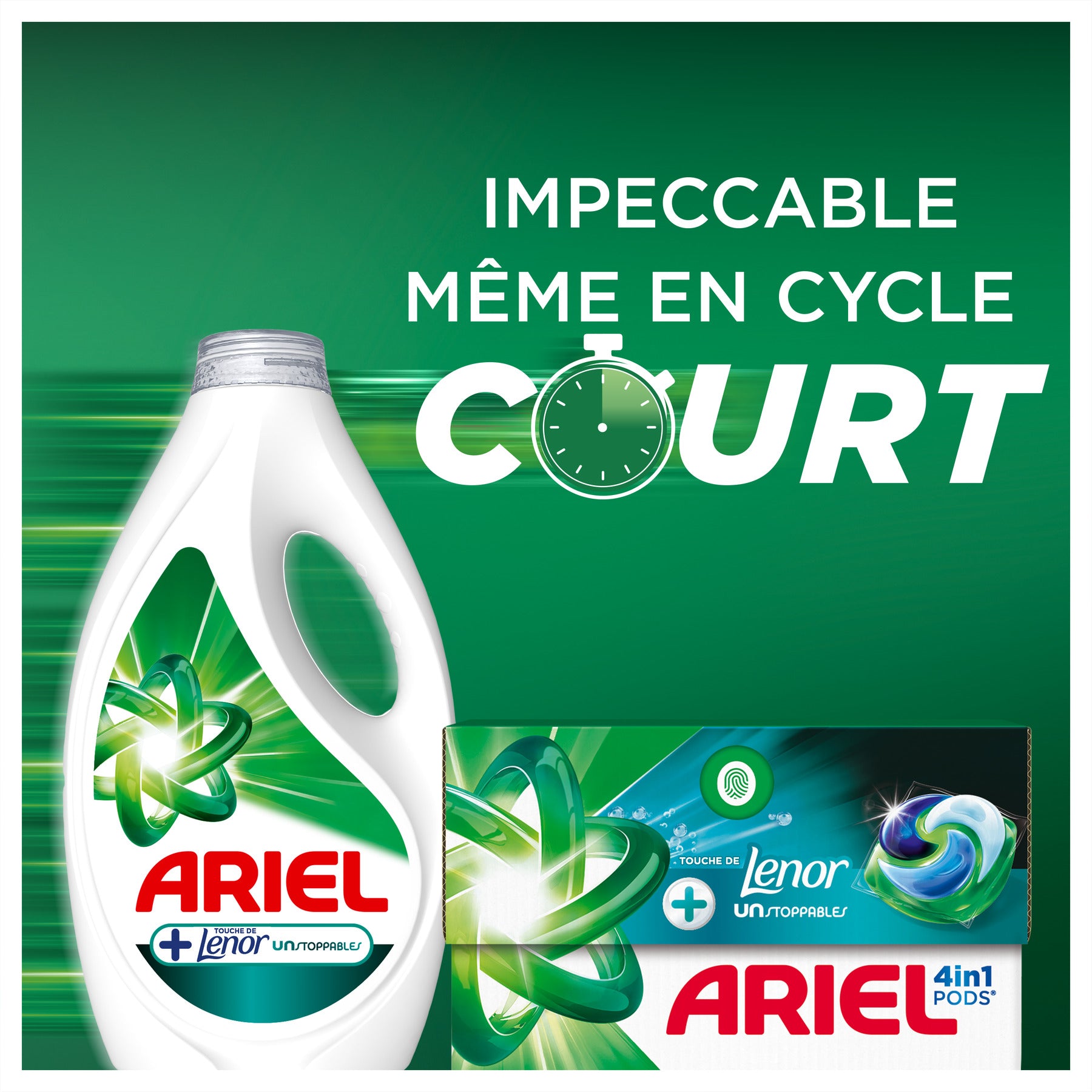 Ariel PODS® capsules de lessive 4 en 1 + Unstoppables Aerian 26 doses
