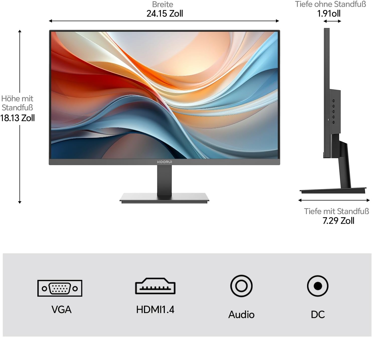 KOORUI E2711K Moniteur Gaming 27 Pouces, 144 Hz FHD IPS, 99 % sRGB, Adaptive Sync, Protection Oculaire, VESA 100 x 100 mm