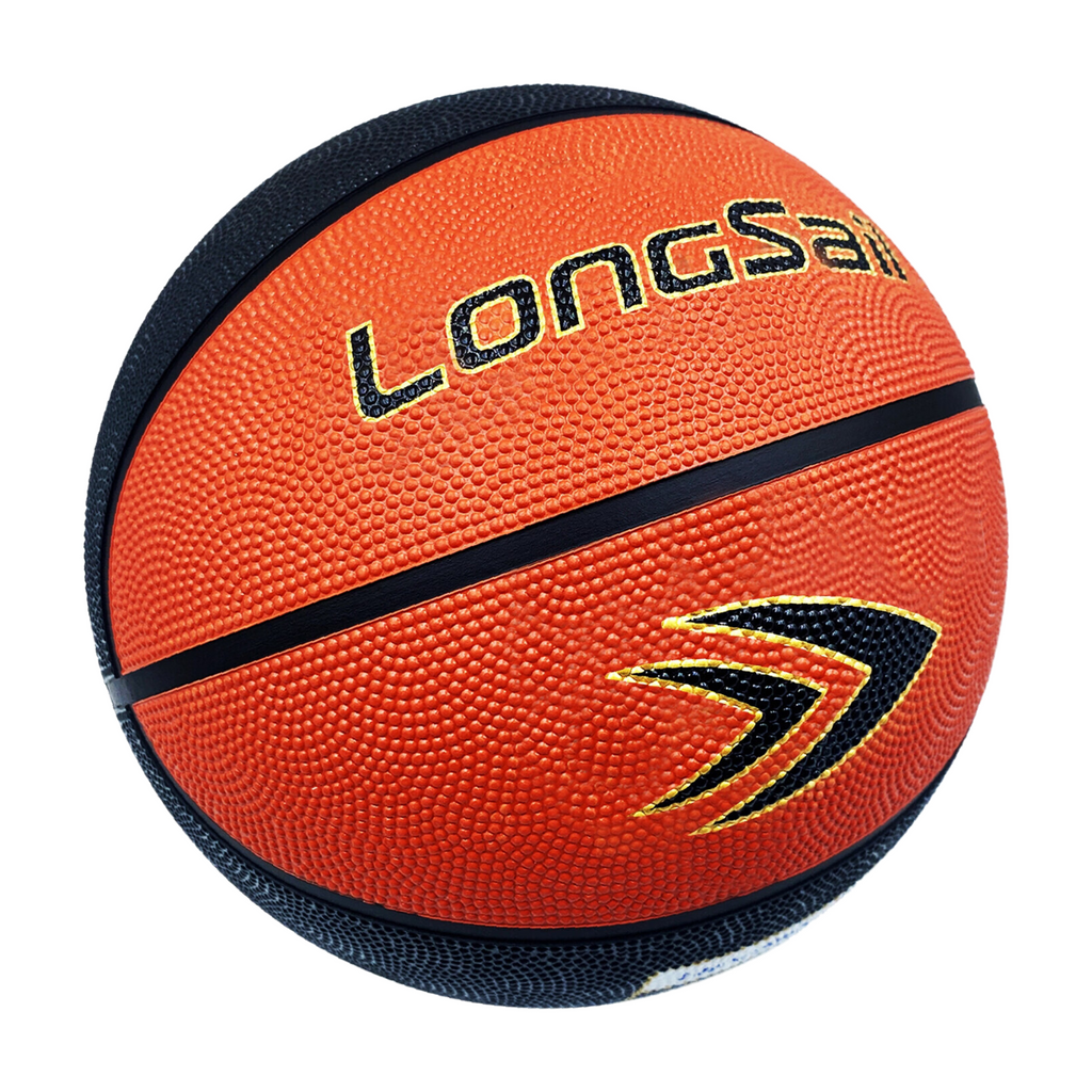 LONGSAIL Ballon de basket-ball en caoutchouc de haute qualité 27,5 po Taille 5 Noir/Marron