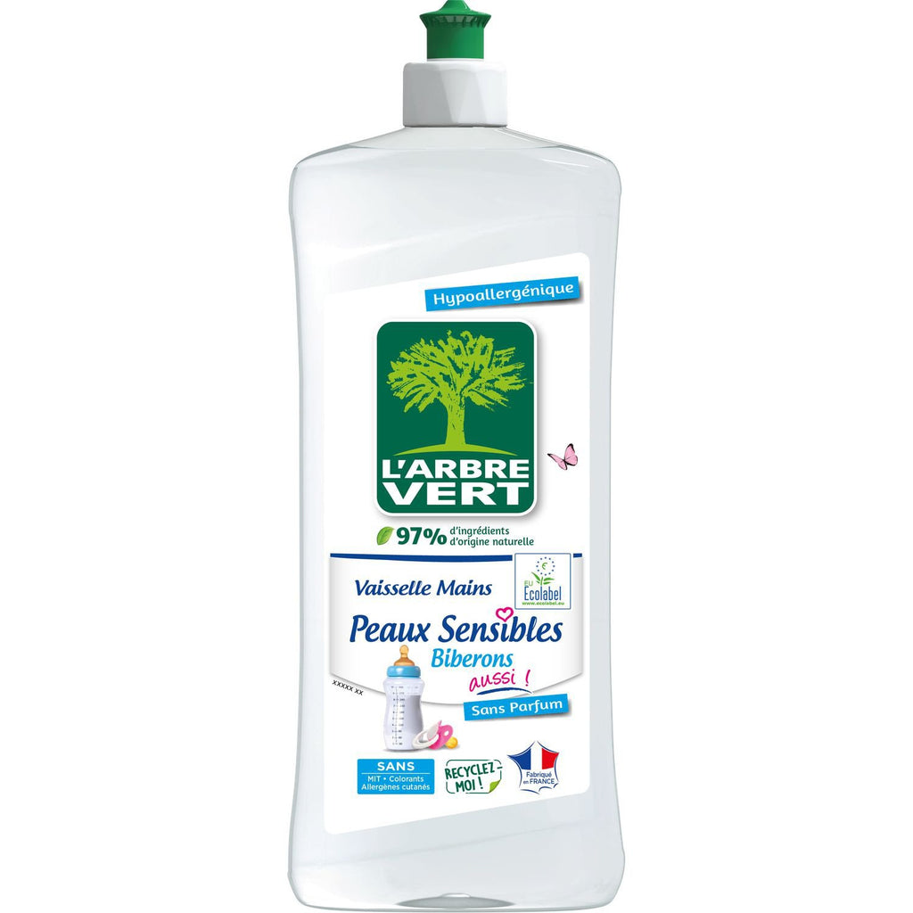 L'Arbre Vert Liquide Vaisselle Hypoallergénique pour Peaux Sensibles & Biberons 750 ml