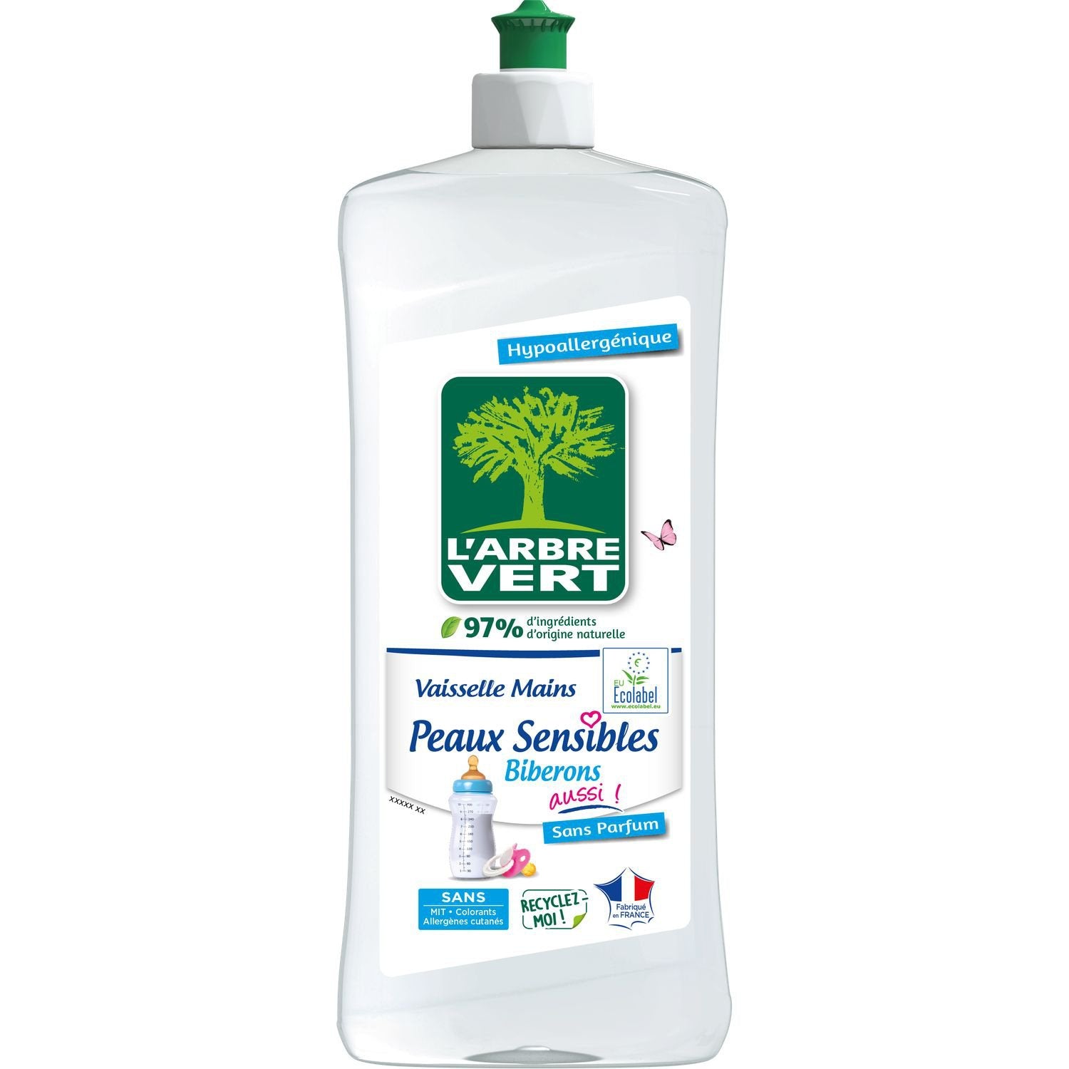 L'Arbre Vert Liquide Vaisselle Hypoallergénique pour Peaux Sensibles & Biberons 750 ml