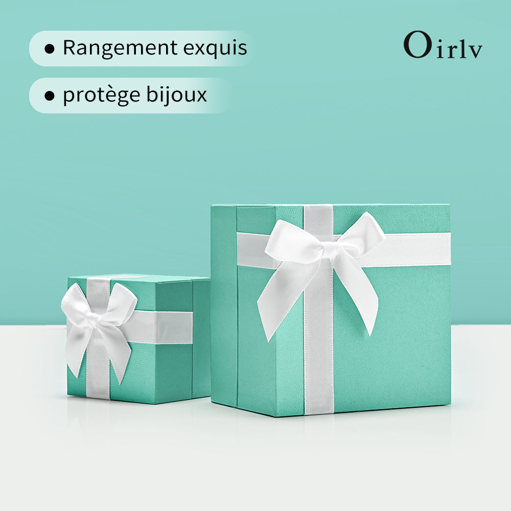 Oirlv Coffret cadeau de bijoux en vert menthe de luxe avec ruban pour bague, boucle d'oreille, collier et bracelet