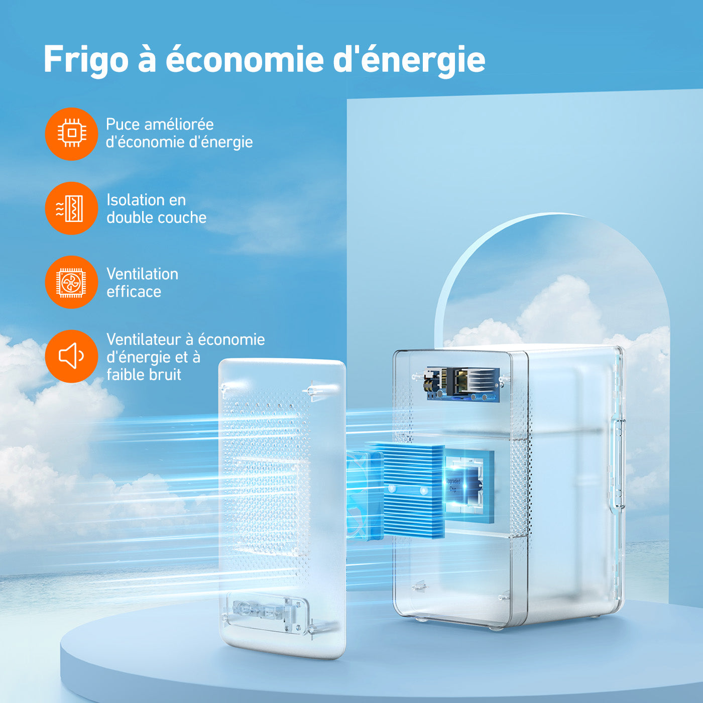 AstroAI Mini-réfrigérateur portable chaud/froid CA/CC 6 L 8 canettes Noir profond
