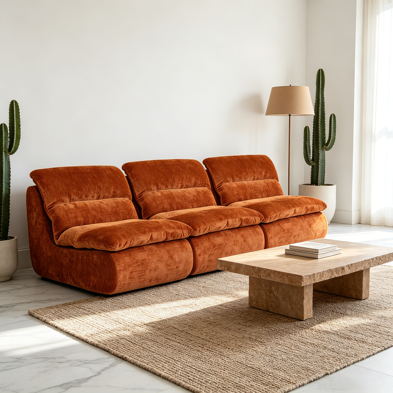 Un fauteuil à mémoire de forme haute densité, chaise de salon confortable en velours chenille, chaise de détente et de lecture, pour salon, chambre et salle de jeux, coloris caramel