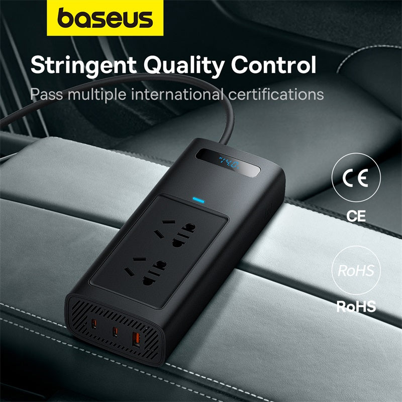 Baseus Pro Onduleur de puissance pour voiture 150 W 220 V CN/EU - Noir