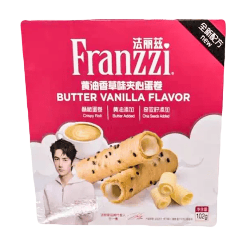 Franzzi Rouleaux aux Œufs Fourrés Saveur Beurre Vanille, 102 g