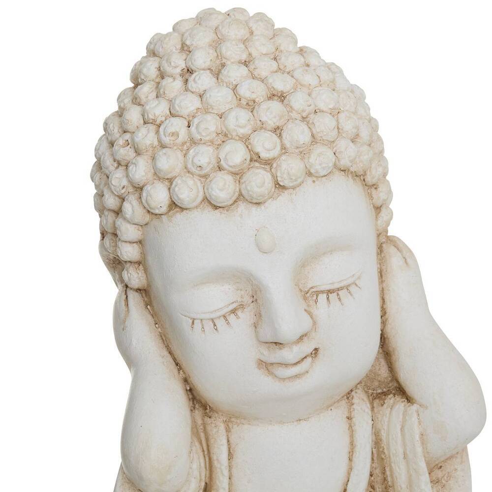 Atmosphera Décoration extérieure Bouddha Hauteur 34 cm Magnésie Blanche