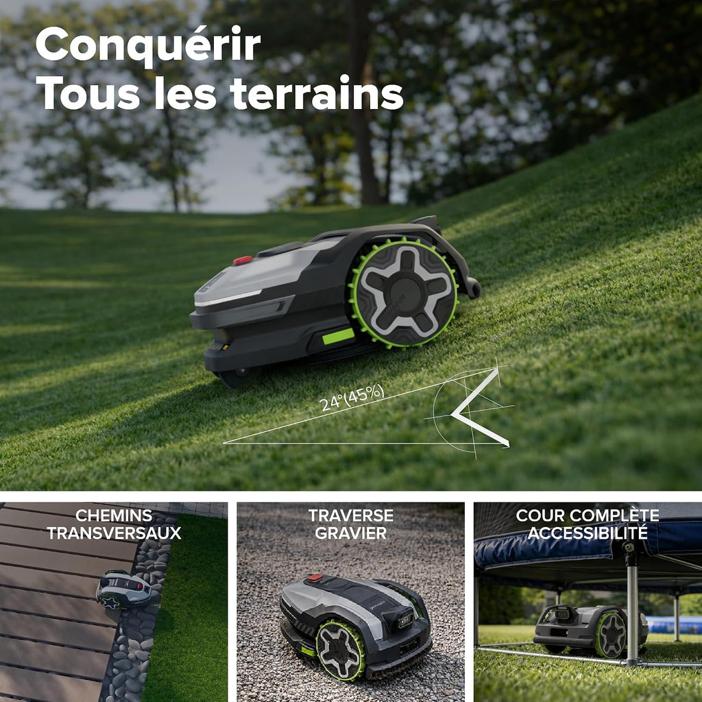 greenworks AI Mowbot C8 Robot-tondeuse sans fil sans fil périphérique, Max. 800 m², Navigation RTK, Cartographie automatique, Bordure virtuelle, Contrôle multi-zones, Extrêmement silencieux