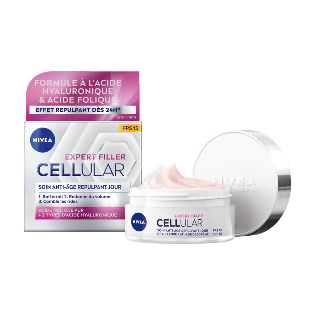 NIVEA Cellular Expert Filler Visage Soin Jour Repulpant Anti‑Âge FPS15 50 ml